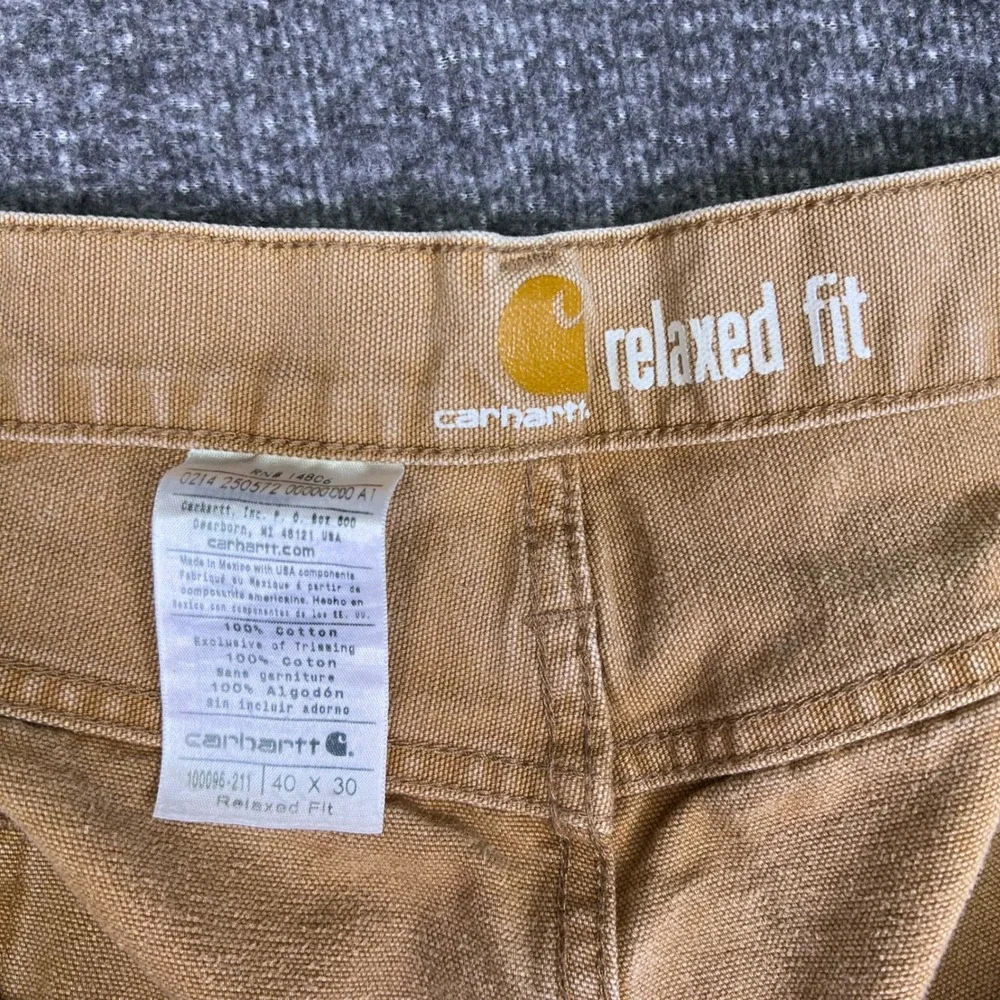 Carhartt‎ Pants Mens 40x30 Tan Duck Canvas Relaxed Workwear Brown Rugged Utility